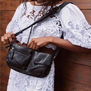 Wade Leather Sling Free People Black Leather Shoulder Bag